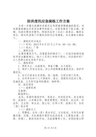 防洪度汛应急演练工作方案