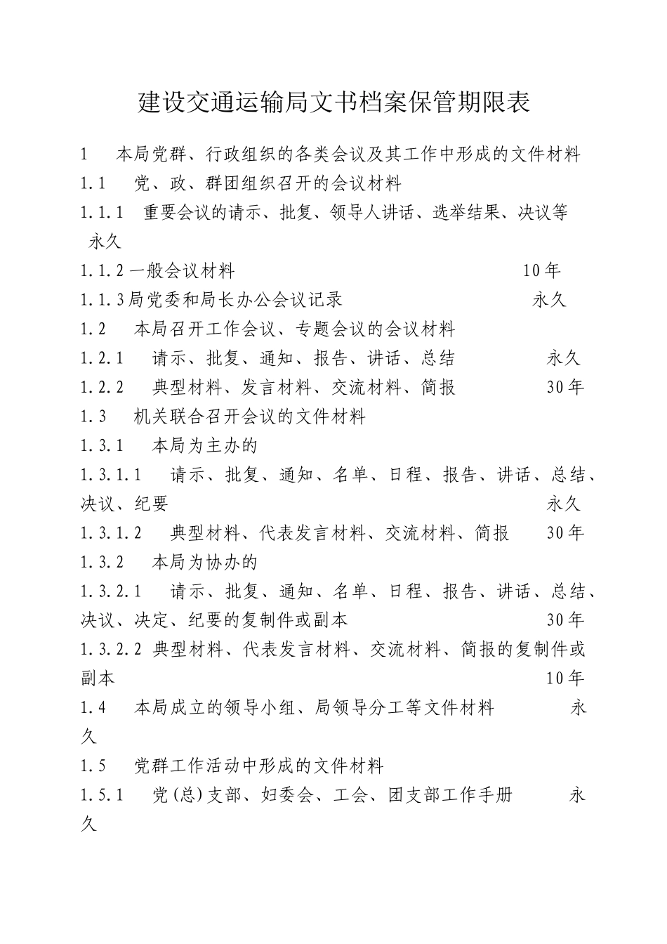 建设交通运输局文书档案管理_第1页