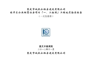 工程地质勘察报告