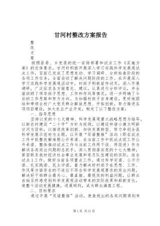 甘河村整改方案报告