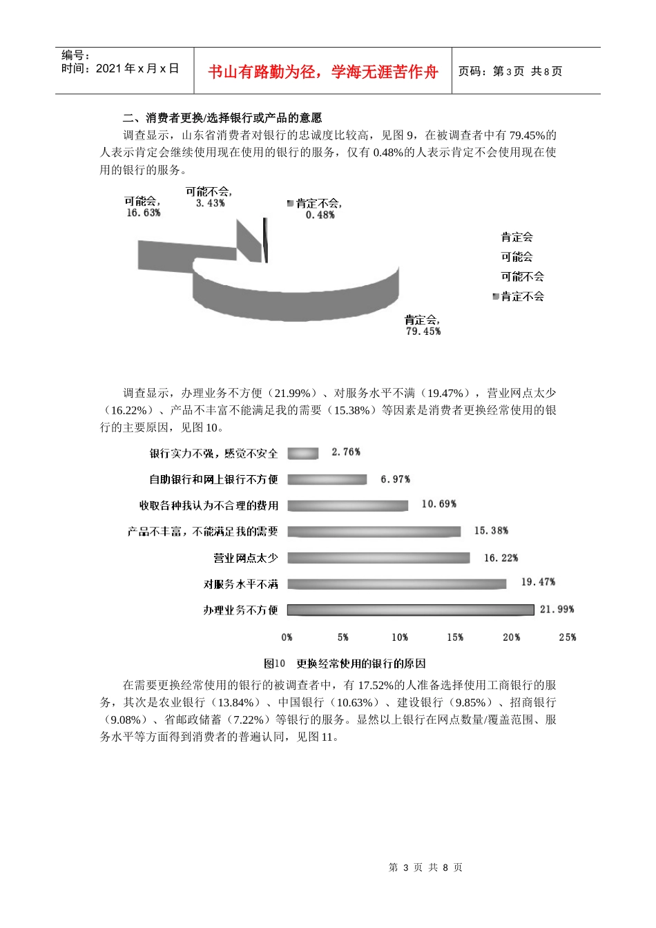 山东省银行业客户满意度调查问卷_第3页