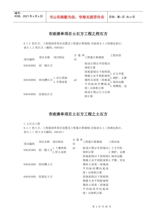 市政清单项目资料综合