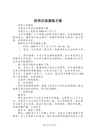 防洪应急演练方案