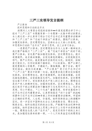 三严三实领导发言材料