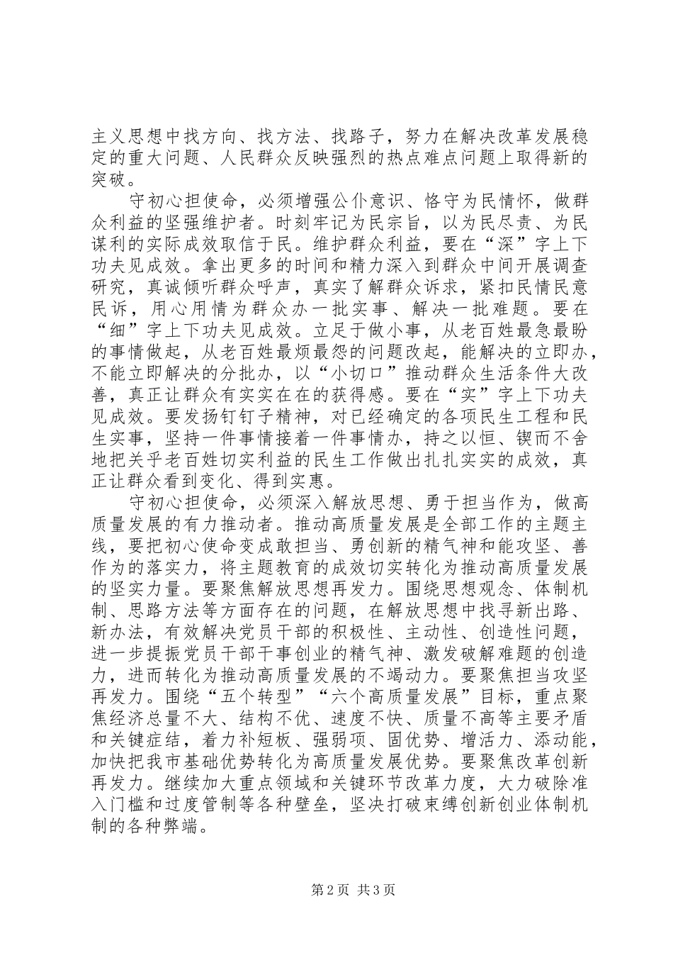 市长主题教育研讨发言稿_第2页