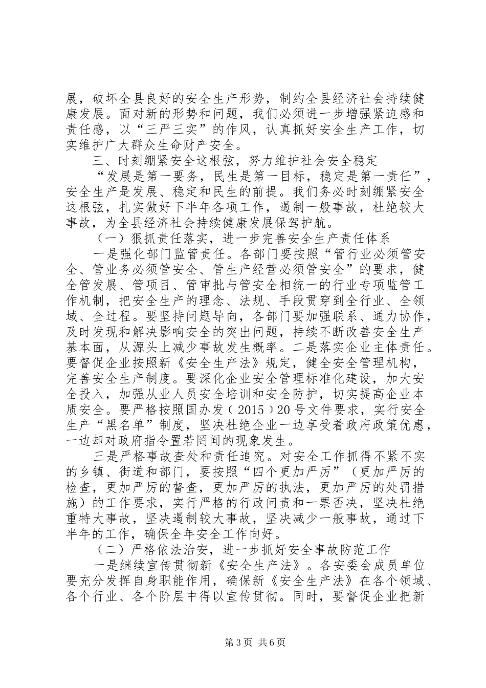 县长在县政府安委会成员会议上的发言稿_第3页