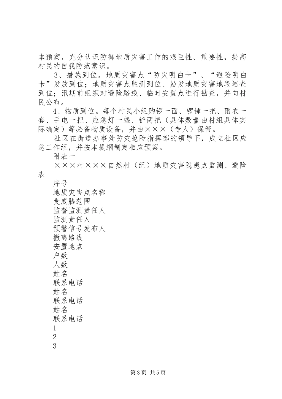 村级地质灾害应急预案编制提纲_第3页