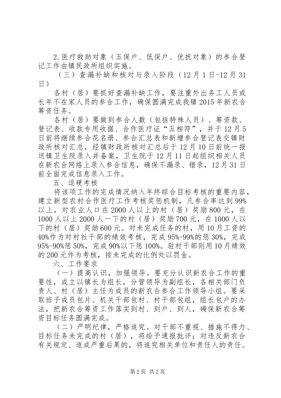 XX年农村合作医疗筹资工作方案_第2页
