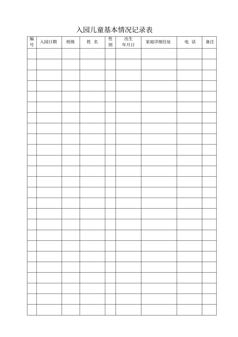 幼儿园卫生保健记录表表样_第1页