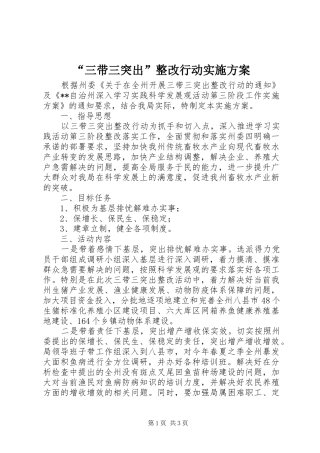 “三带三突出”整改行动实施方案