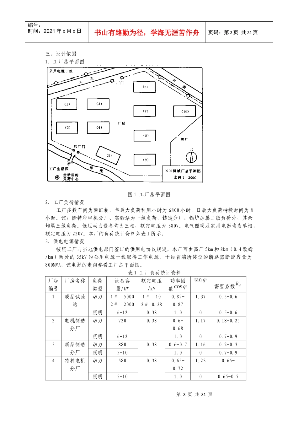 工厂供电课程设计完整版_第3页