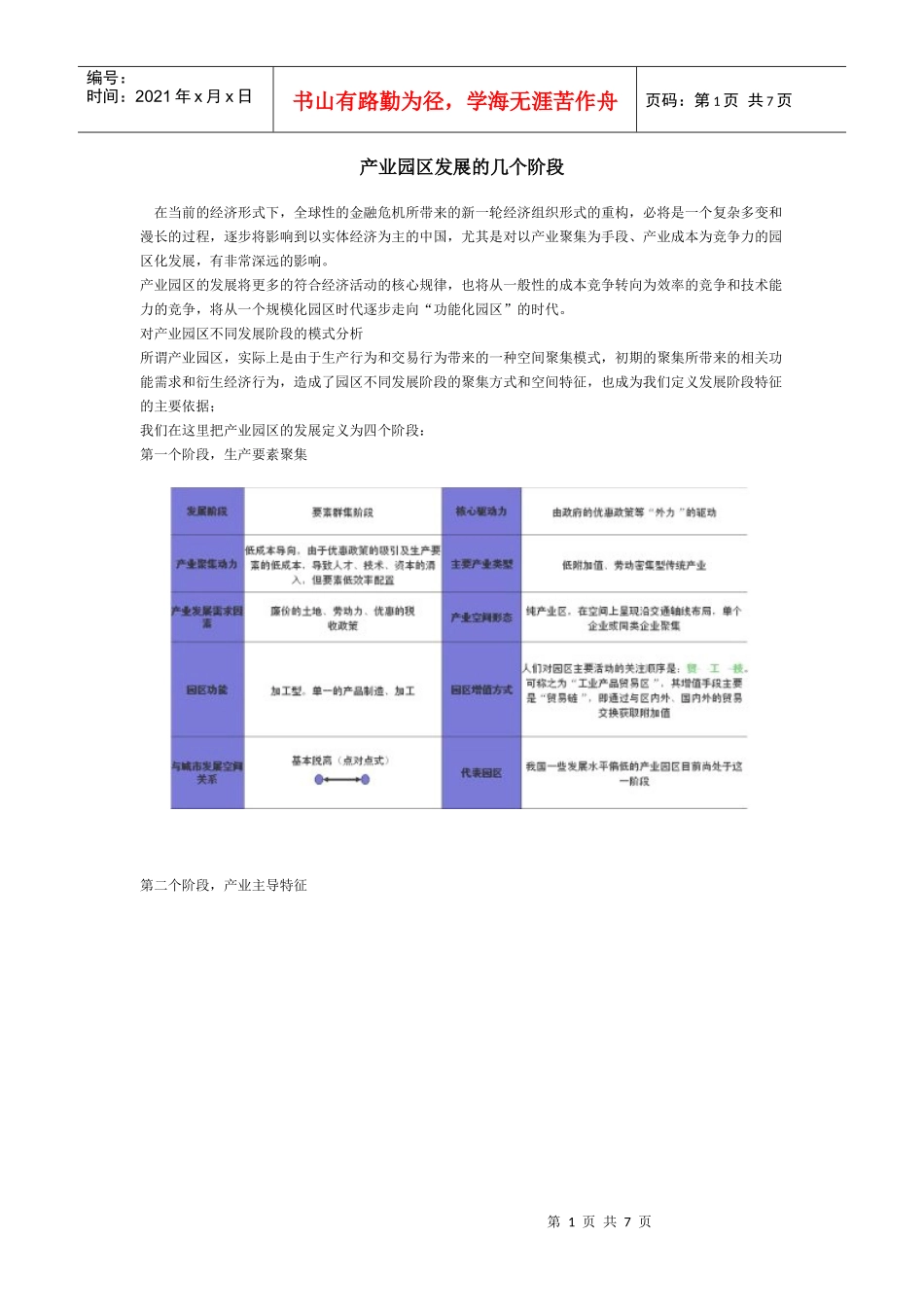 工业园区发展的几个阶段_第1页