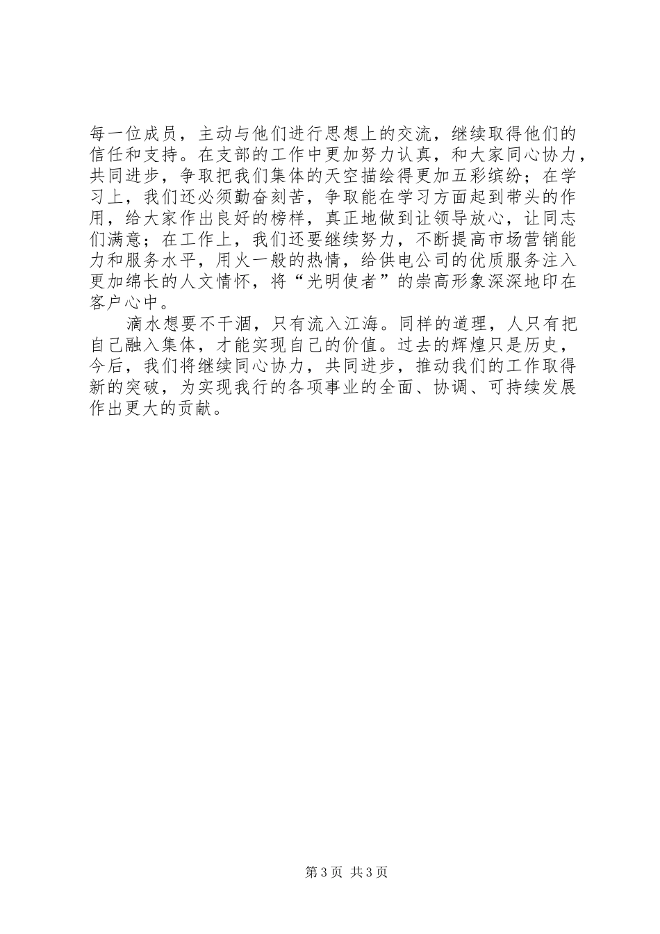 独家原创-农业银行团支部书记发言_第3页