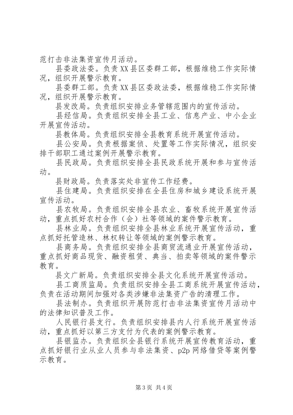 XX年防范打击非法集资宣传月工作方案_第3页