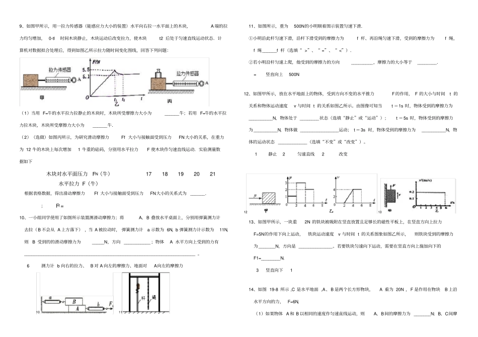 专题摩擦力大小方向及图像分析_第2页