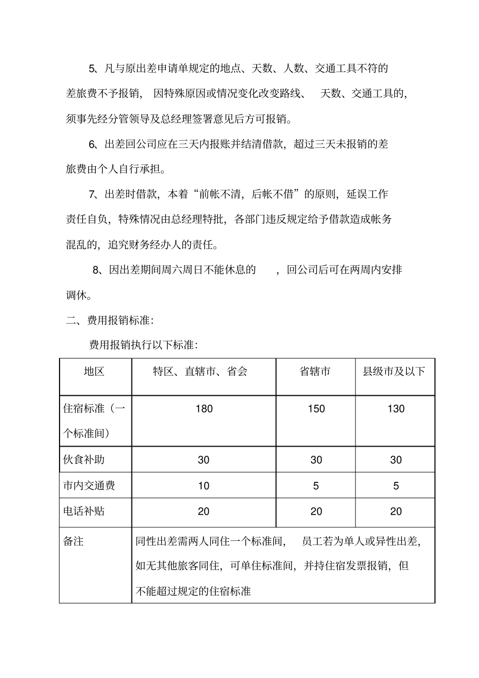 差旅费报销管理制度(参考)_第2页