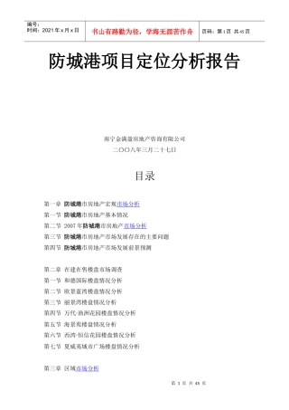 广西防城港某项目定位分析报告43页