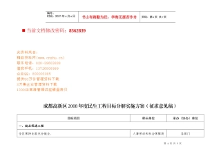 年度民生工程目标分解方案