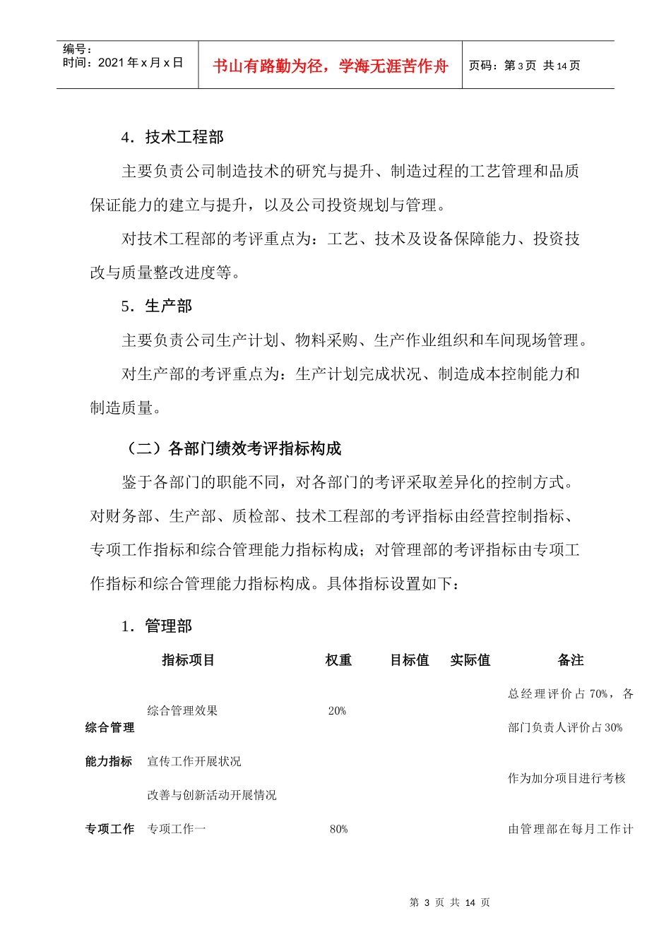 广东美的部门绩效考评管理办法_第3页