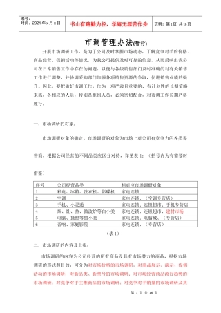 市调管理办法(暂行)