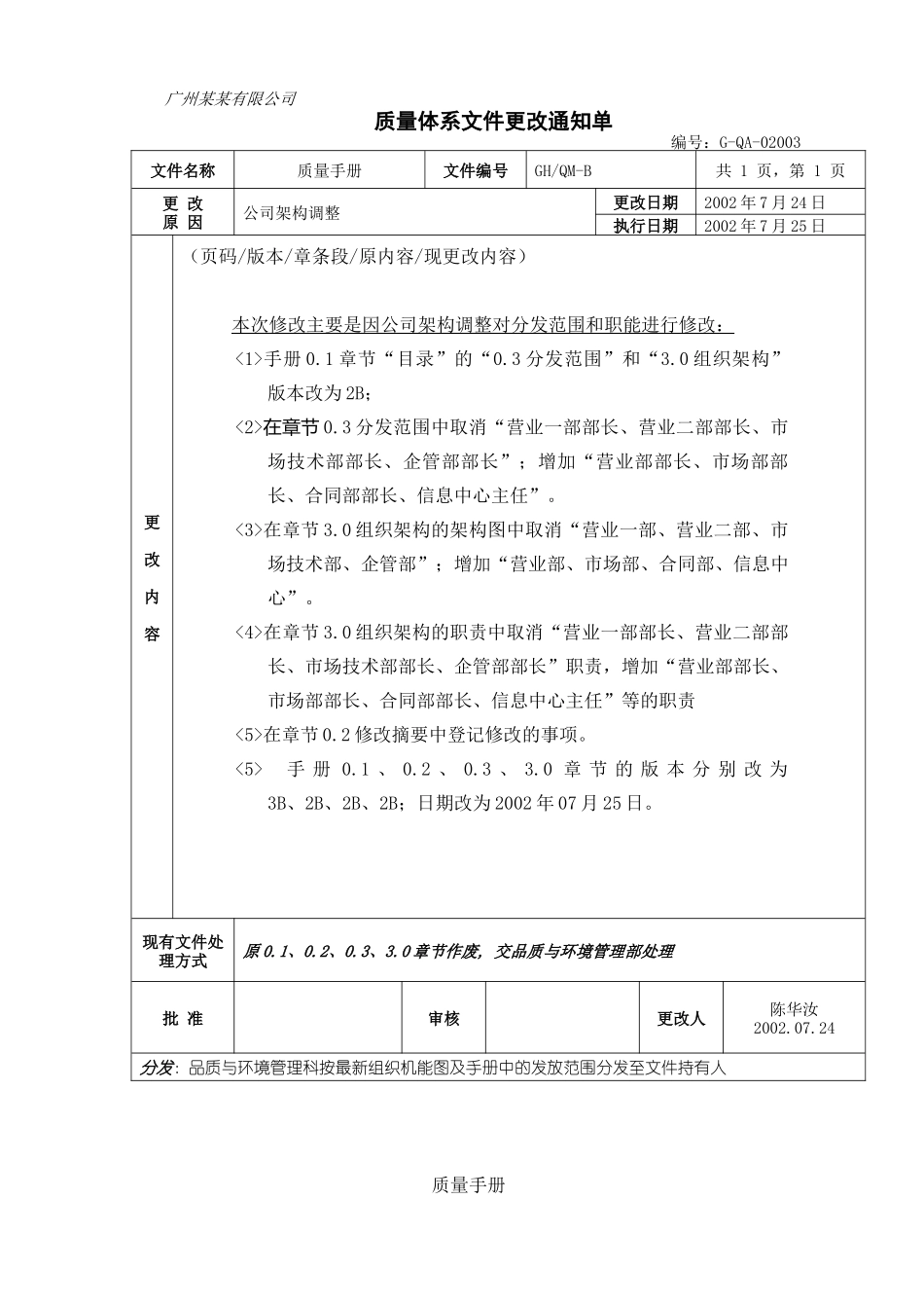 广州某有限公司质量手册_第2页