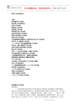 年度工作总结范文集