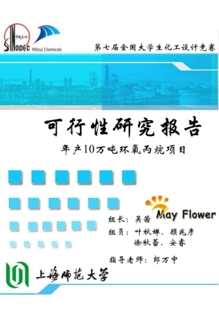 年产10万吨环氧丙烷可行性研究报告-Mayflower