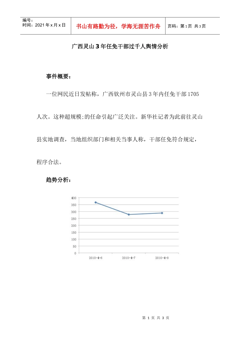 广西灵山3年任免干部过千人舆情分析_第1页