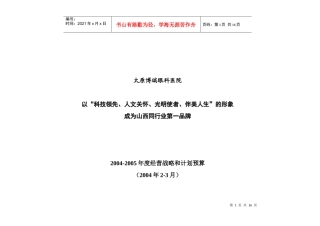 年度经营战略和计划预算