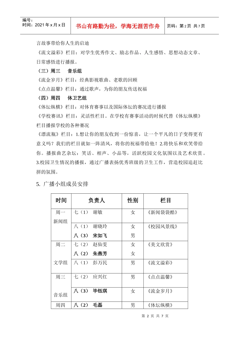 广播站栏目简介、广播流程、职责要求_第2页