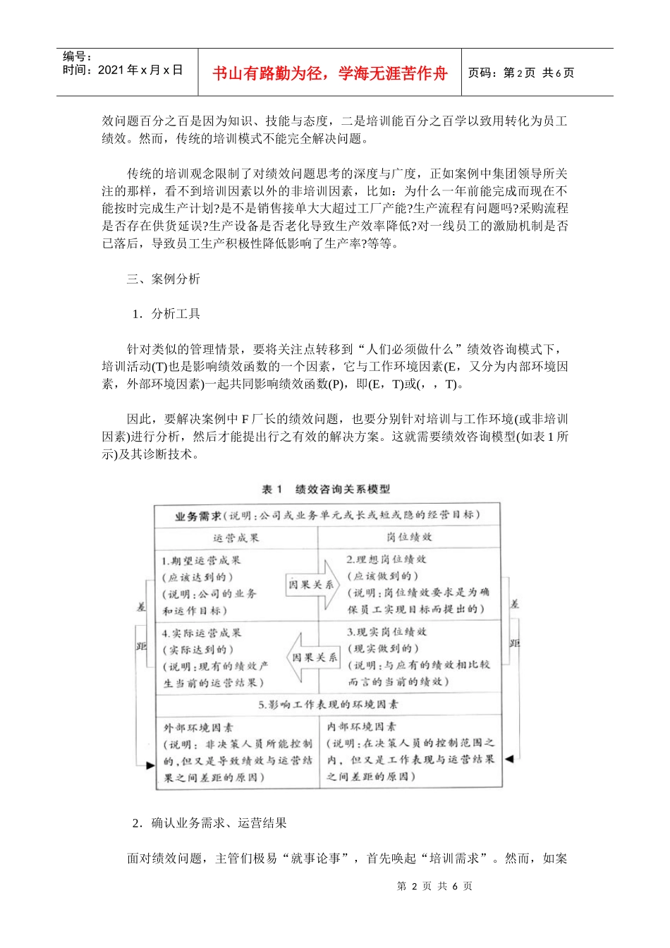 应用绩效咨询模型解决绩效问题的案例分析_第2页