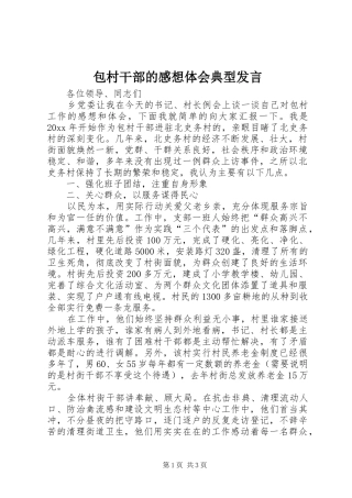 包村干部的感想体会典型发言稿