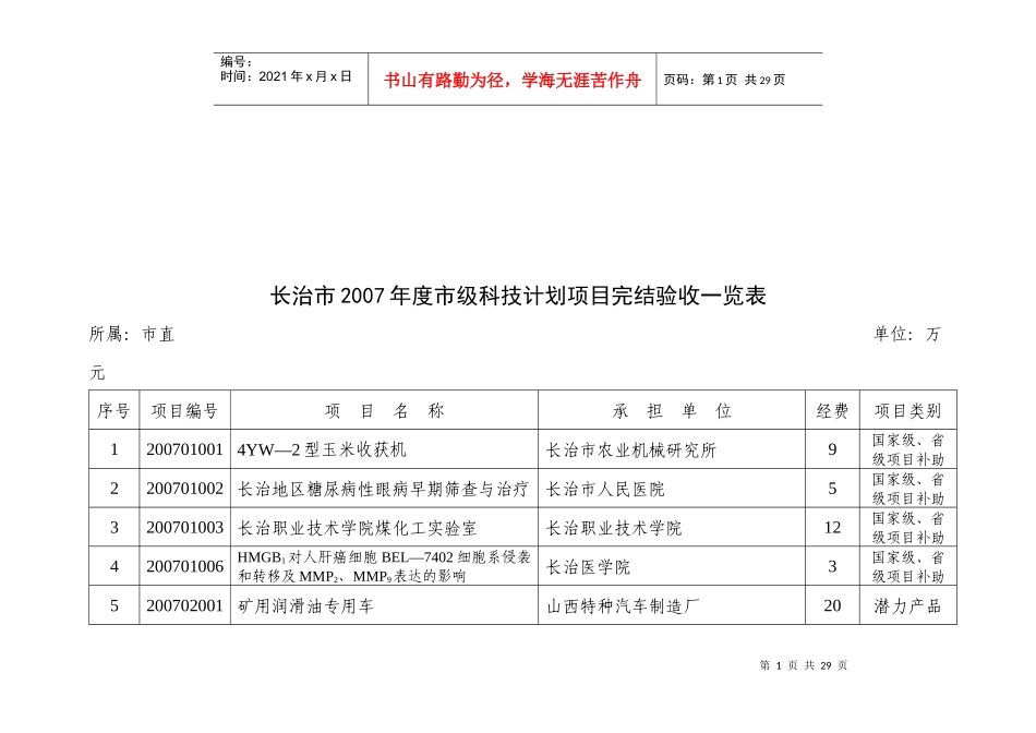 年度市级科技计划项目完结验收表_第1页