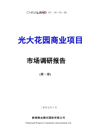 广州光大花园商业项目前期报告100页