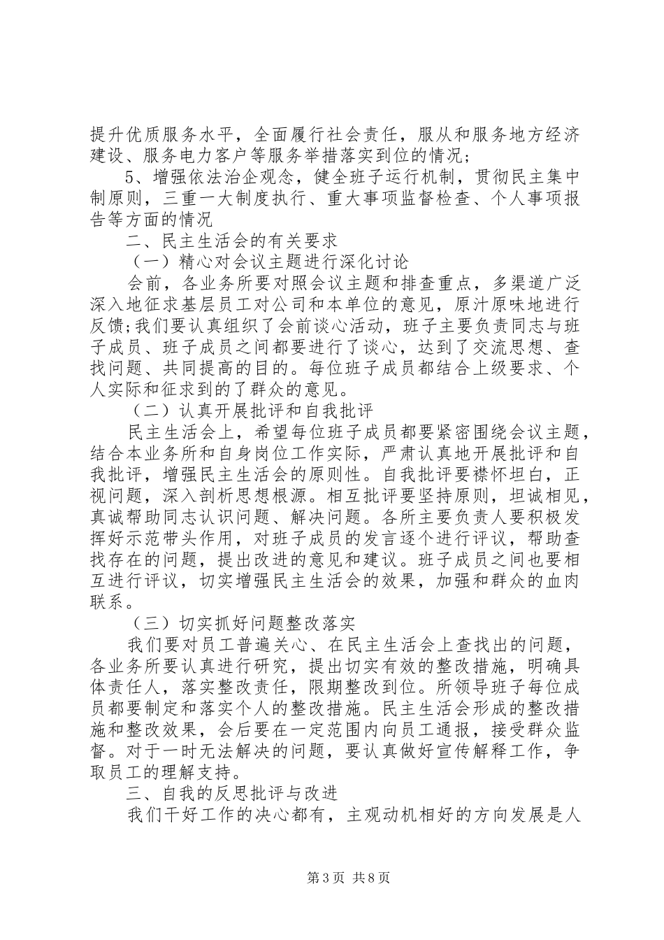 XX年基层党员生活会发言_第3页