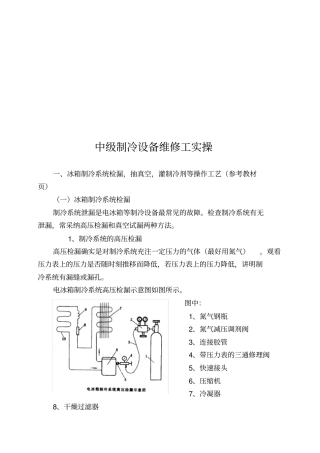 中级制冷设备维修工实操