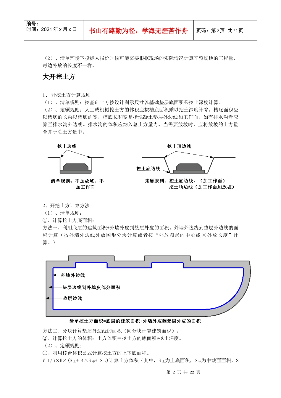 平整场地建筑物场地厚度在±30cm以内的挖、填、运、找平(doc22)(1)_第2页