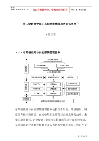 布朗德薪酬管理咨询体系概述