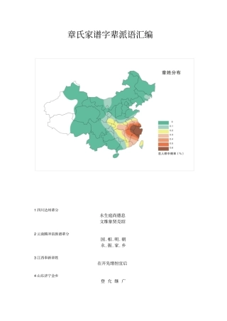 全国各省章氏辈分收集