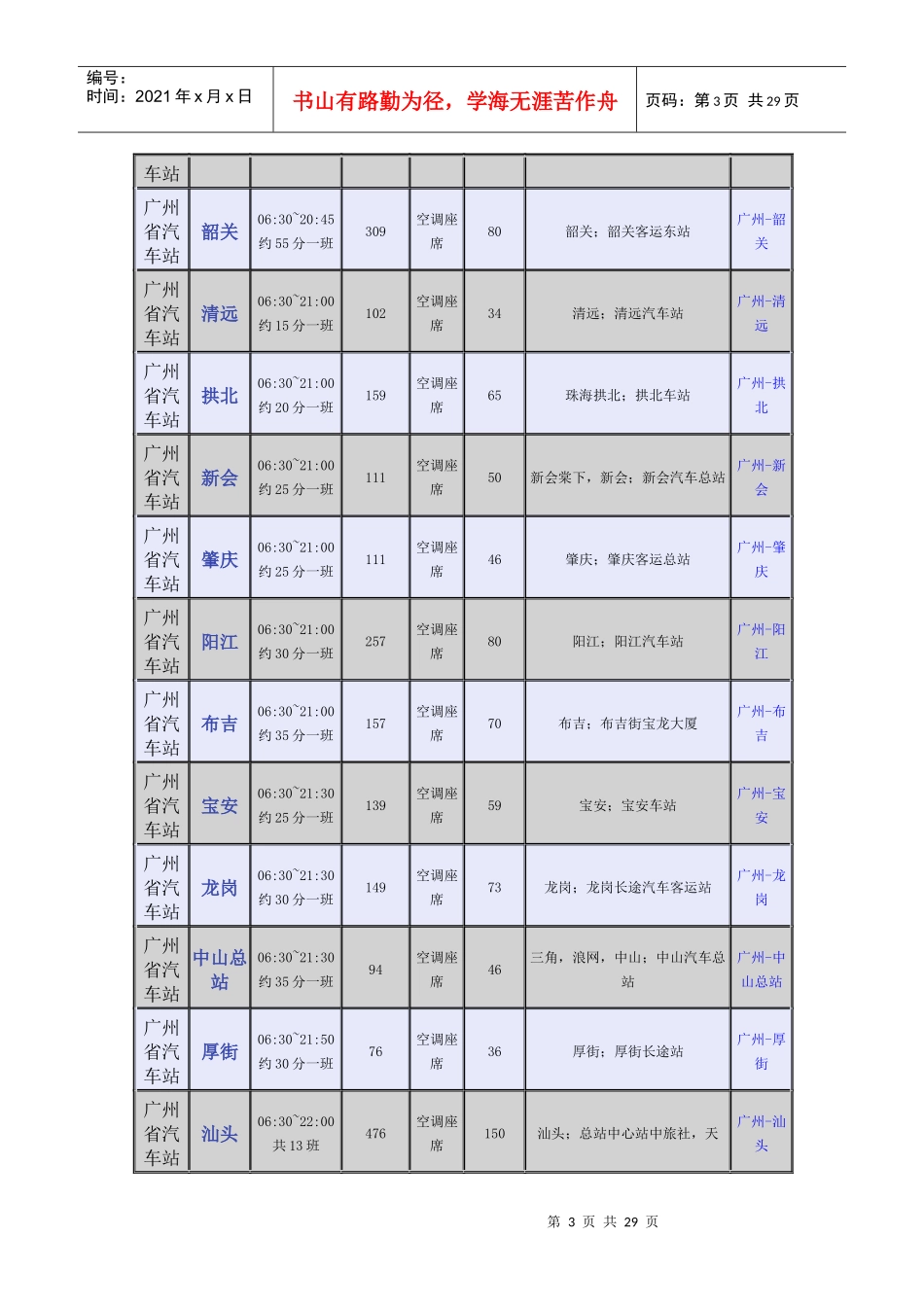 广州省汽车站时刻表_第3页