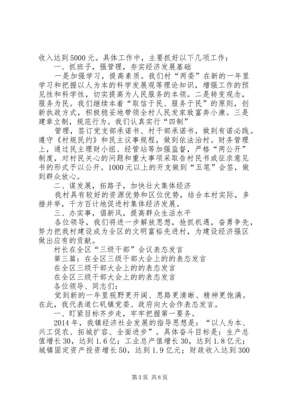 第一篇：村长在全区“三级干部”会议表态发言稿_第3页