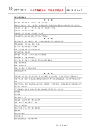 常用经营范围表述