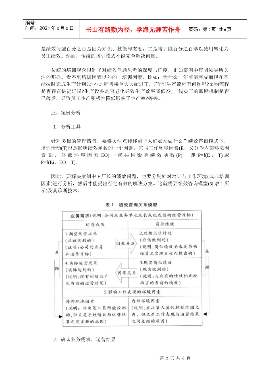 应用绩效咨询模型解决绩效问题的案例分析(1)_第2页