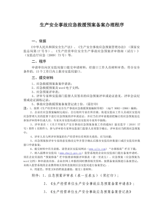 应急预案备案备案程序