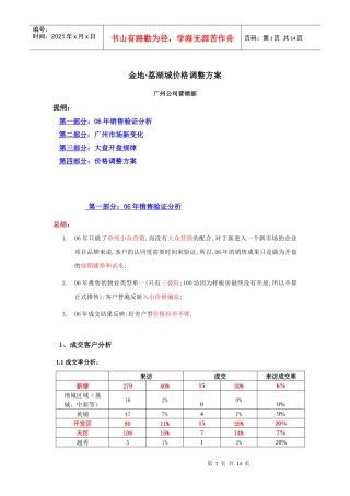 广州金地荔湖城大盘项目价格调整方案-13页