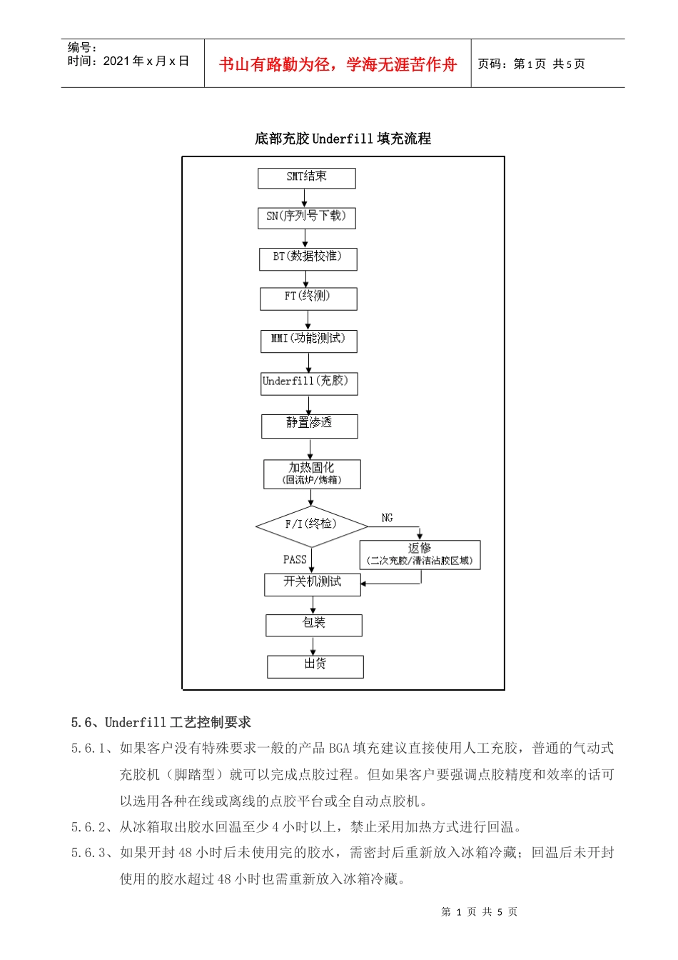 底部充胶Underfill填充流程_第1页