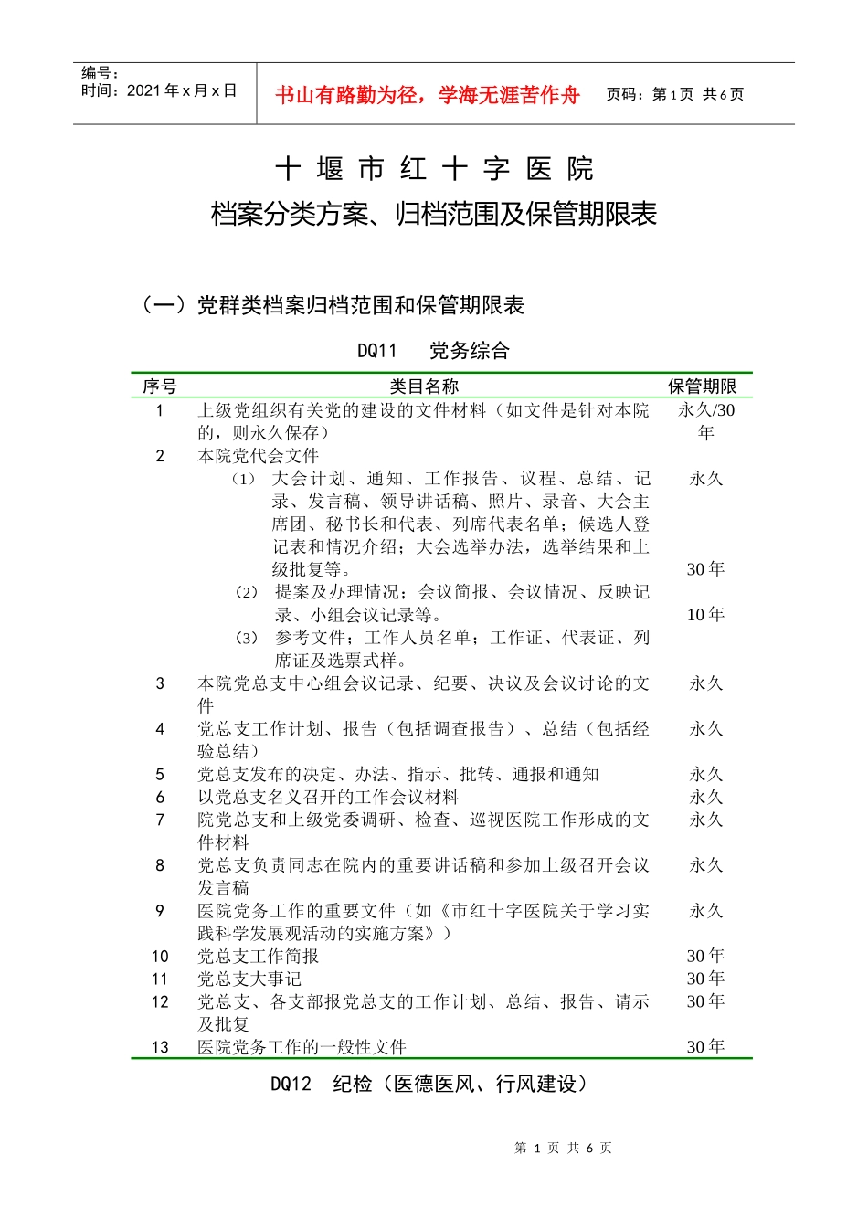 市红十字医院档案管理三合一制度_第1页