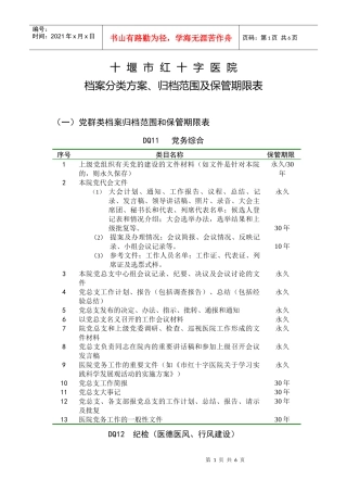 市红十字医院档案管理三合一制度