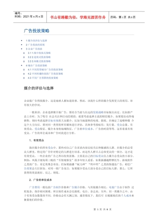 广告投放策略