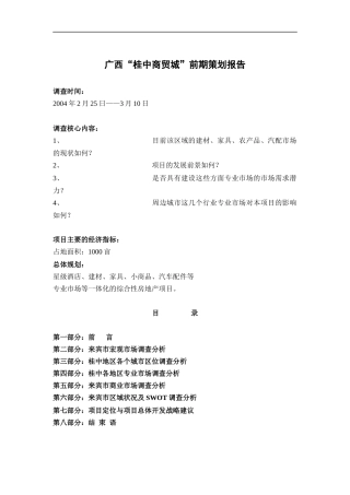 广西“×中商贸城”前期策划报告（DOC 61页）